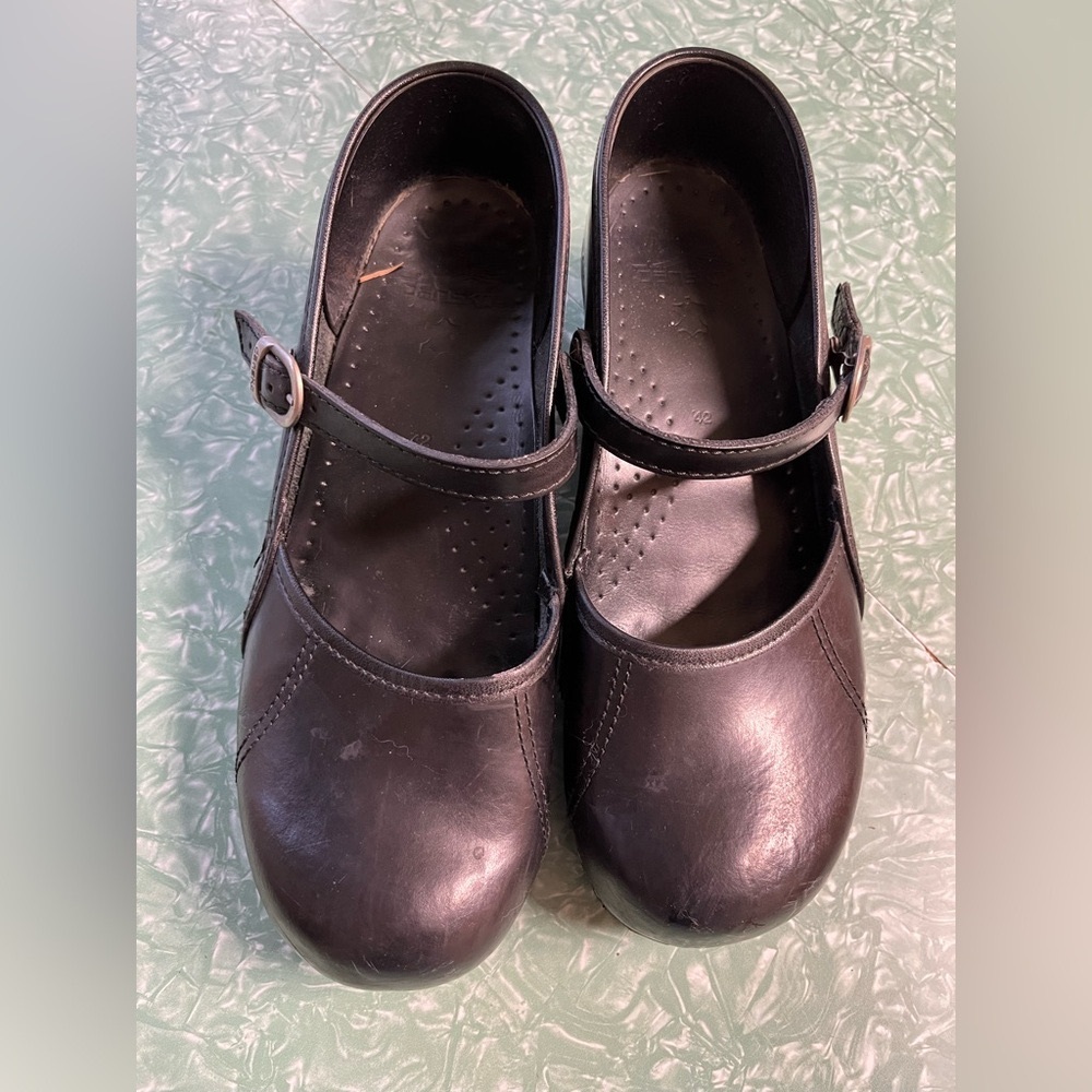 Classic Dansko Mary Jane Clogs black with Straps / Buckles size 42
